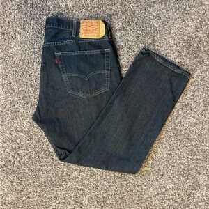 Levi’s 501 Original Fit Jeans Men 40x32 Button Fly Dark Wash Straight Leg